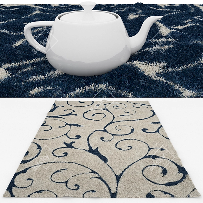 Versatile Set of 6 Rugs 3D model image 4