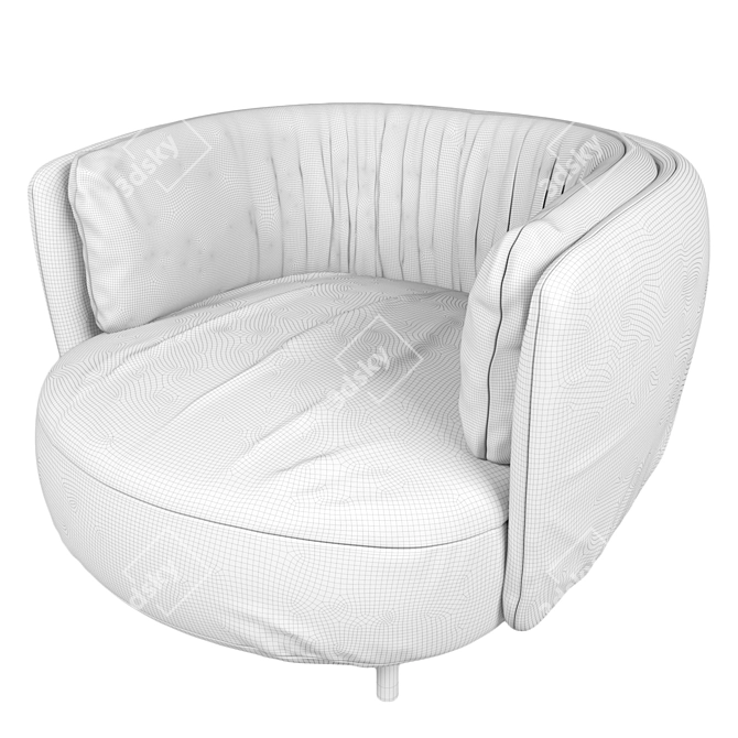 Elegant Vintage Chair: Wave 3D model image 5