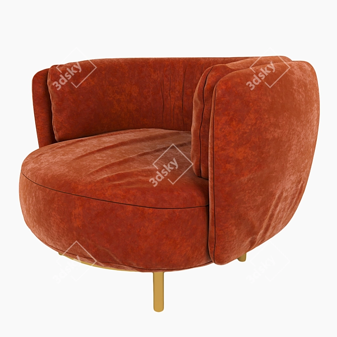 Elegant Vintage Chair: Wave 3D model image 6