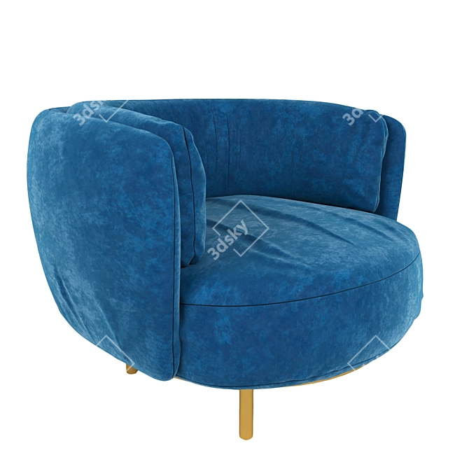 Elegant Vintage Chair: Wave 3D model image 8