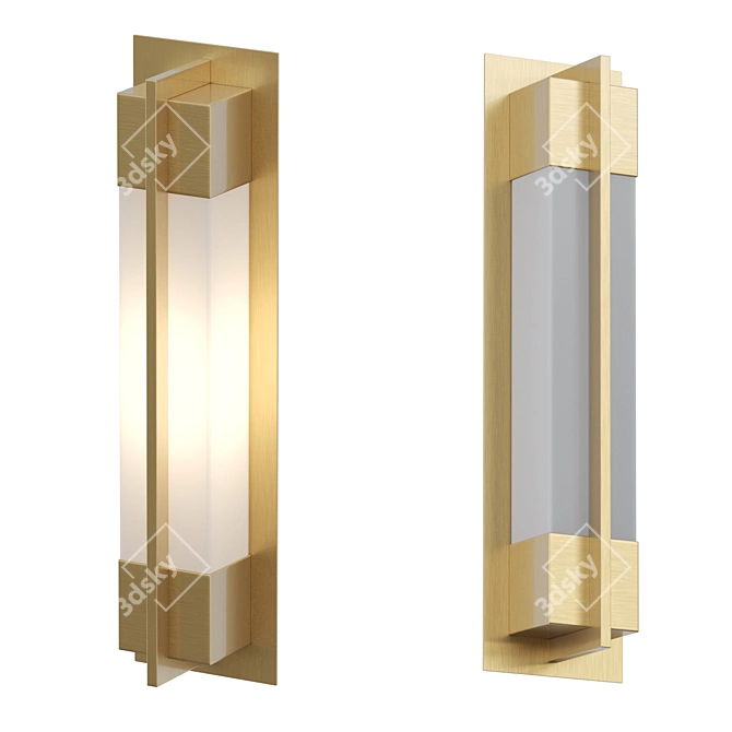 Sleek Metal Frame LED Wall Lamp 3D model image 1