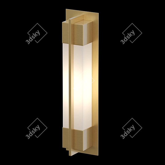 Sleek Metal Frame LED Wall Lamp 3D model image 2