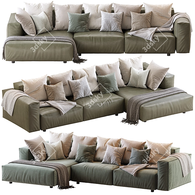 Hills Sofa: Contemporary Comfort for Your Home 3D model image 1