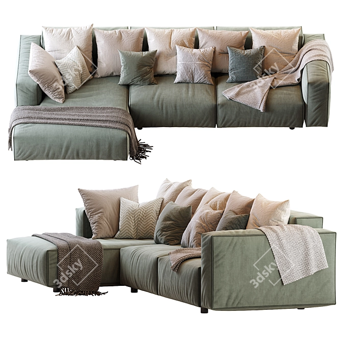 Hills Sofa: Contemporary Comfort for Your Home 3D model image 2