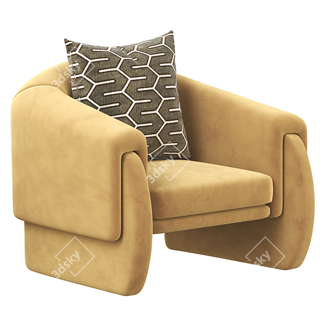 Elegant Luke Armchair: Modern Design, Luxurious Comfort 3D model image 1