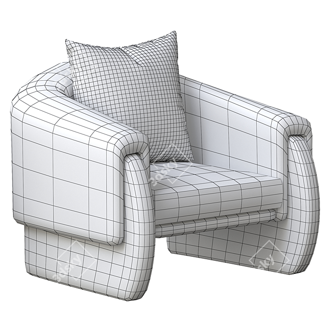 Elegant Luke Armchair: Modern Design, Luxurious Comfort 3D model image 5