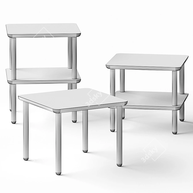 Sleek Baker Side Tables - Various Sizes 3D model image 2