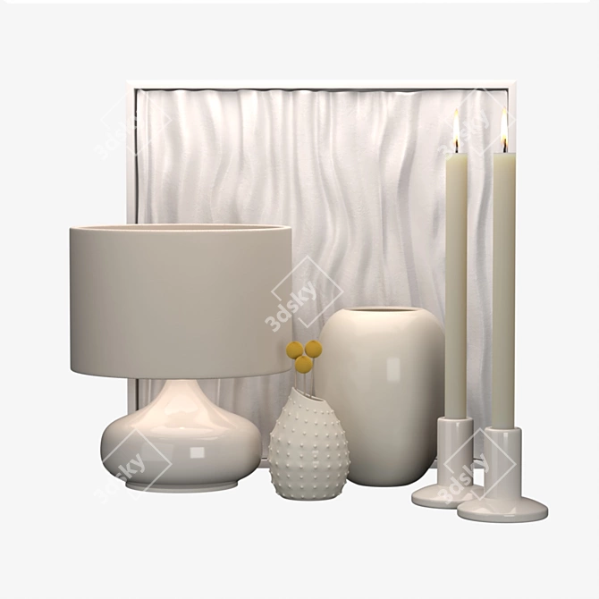 Elegant Ceramic Decor Set 3D model image 1