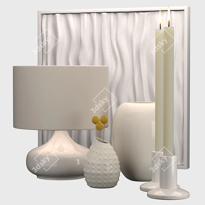 Elegant Ceramic Decor Set 3D model image 2