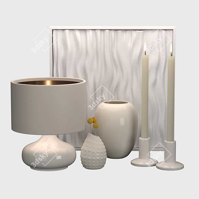 Elegant Ceramic Decor Set 3D model image 3