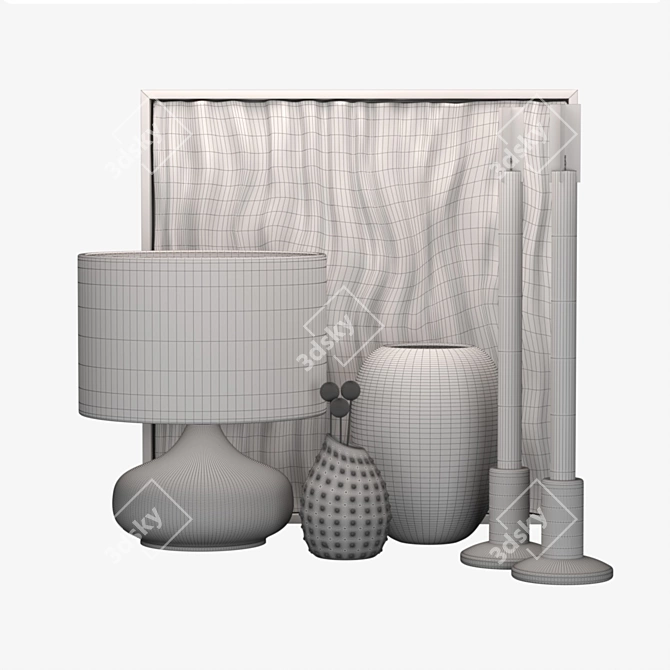 Elegant Ceramic Decor Set 3D model image 4