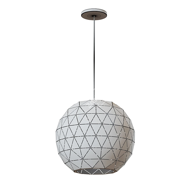 Modern Steel Chandelier: "Triangles" Collection 3D model image 2