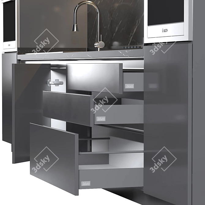 Modern Kitchen Set - 2015 Design 3D model image 2