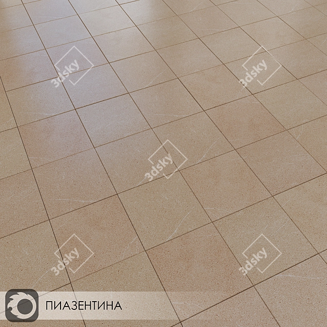 Piasentina Beige: 30x30 Matte Ceramic Tiles 3D model image 3