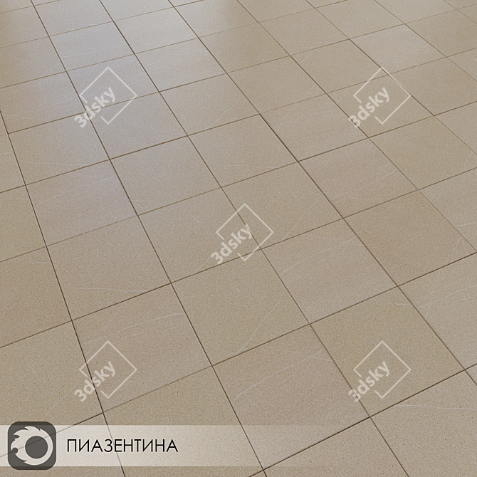 Piasentina Beige: 30x30 Matte Ceramic Tiles 3D model image 4