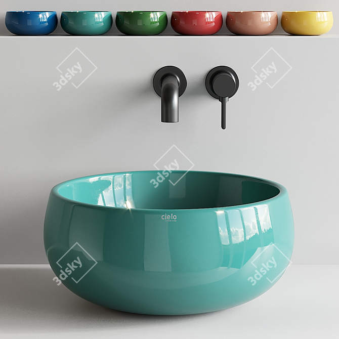 Cielo Tino Washbasin: Elegant Ceramic Counter Top 3D model image 6