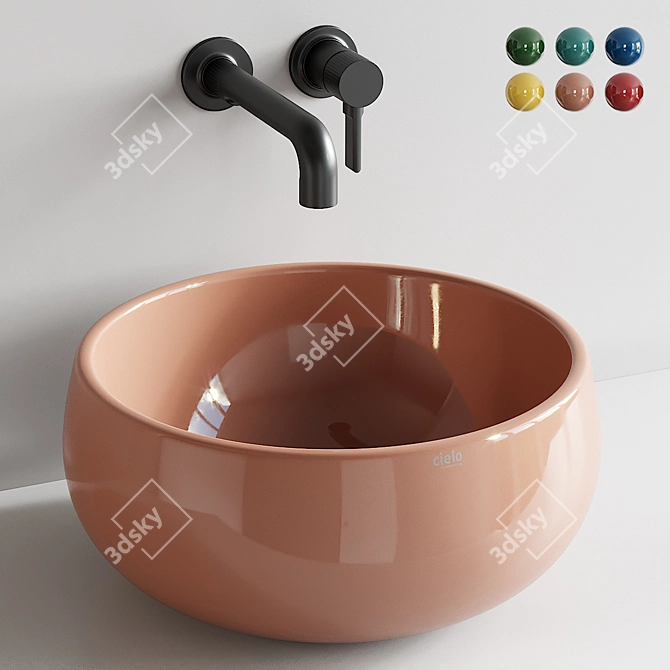 Cielo Tino Washbasin: Elegant Ceramic Counter Top 3D model image 7