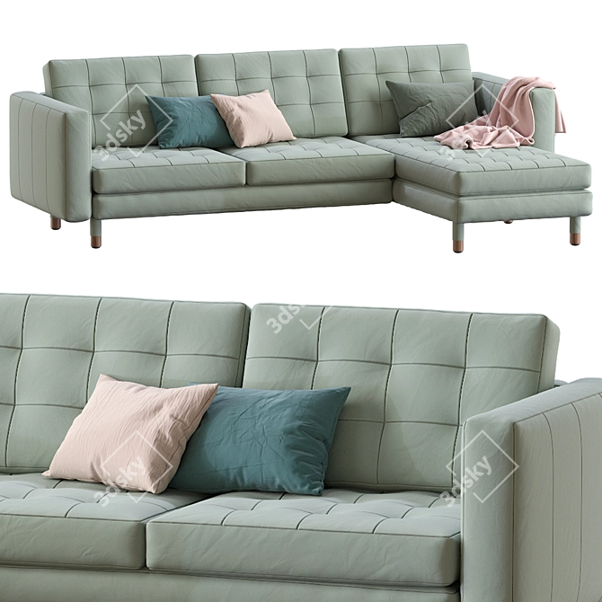 Ikea Landskrona Sofa: Stylish and Versatile 3D model image 1