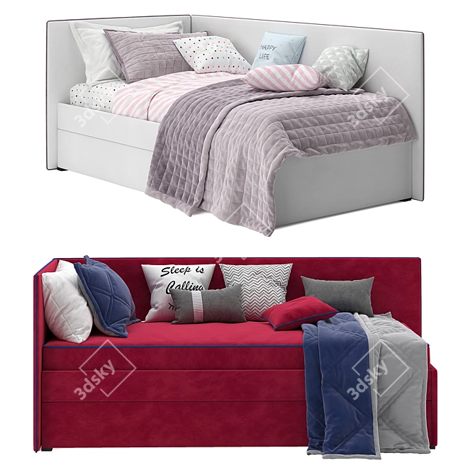 Bert Sofa Bed: One-Sided Comfort 3D model image 1