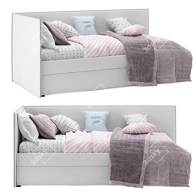 Bert Sofa Bed: One-Sided Comfort 3D model image 2