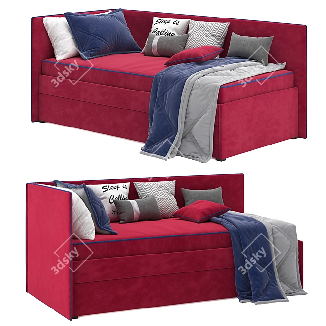 Bert Sofa Bed: One-Sided Comfort 3D model image 3