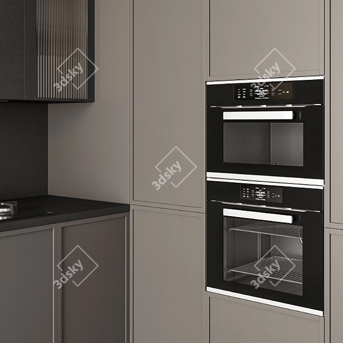 Neo Classic Kitchen - Black/Brown 32 3D model image 4