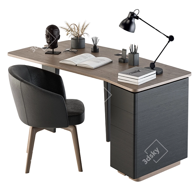 Sophisticated Jacob Writing Desk 3D model image 2