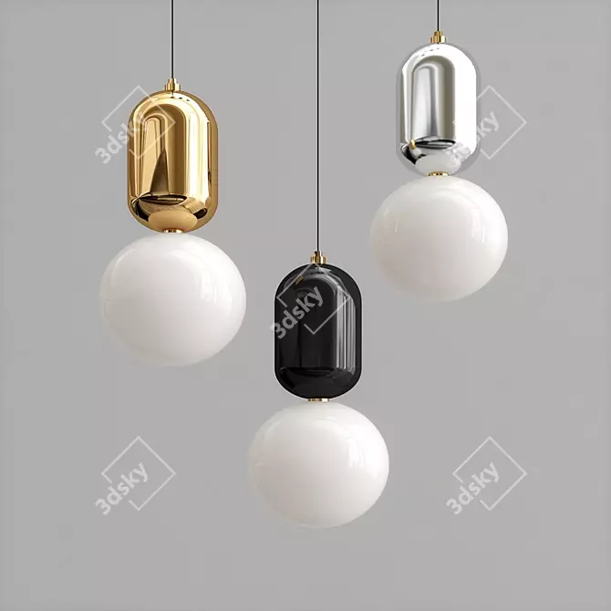 Minimalist Pendant Lamp with Soft Ambient Light 3D model image 1