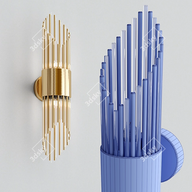 Elegant Brass Wall Sconce 3D model image 3