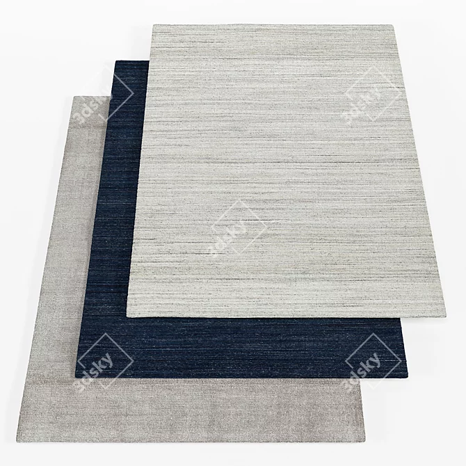 Modern Beige Beecher Rug 3D model image 1