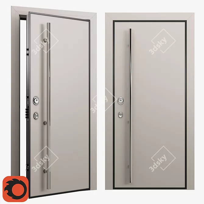 Aviation Comfort: Domani Solid Entry Door & Panels 3D model image 4