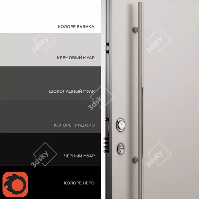 Aviation Comfort: Domani Solid Entry Door & Panels 3D model image 5