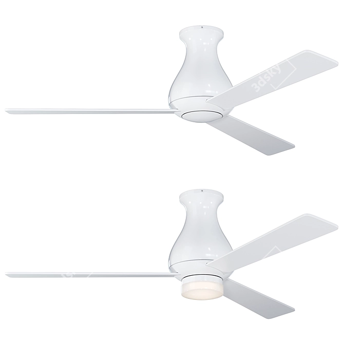 Altus Flush Mount Ceiling Fan | Sleek and Stylish 3D model image 2