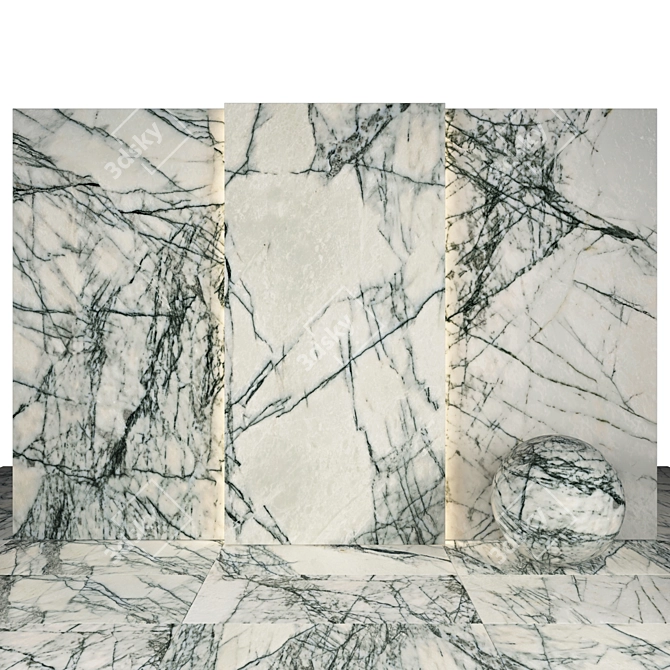 Lilac Marble Collection: Elegant & Versatile Tiles 3D model image 2