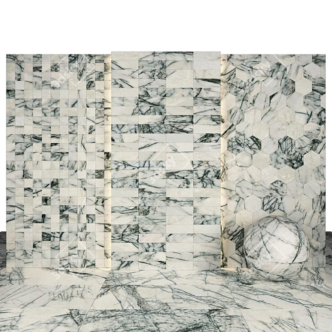 Lilac Marble Collection: Elegant & Versatile Tiles 3D model image 3