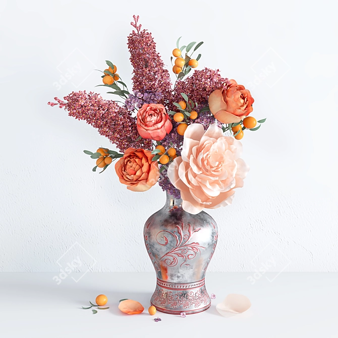 Spring Blossom Bouquet 3D model image 3