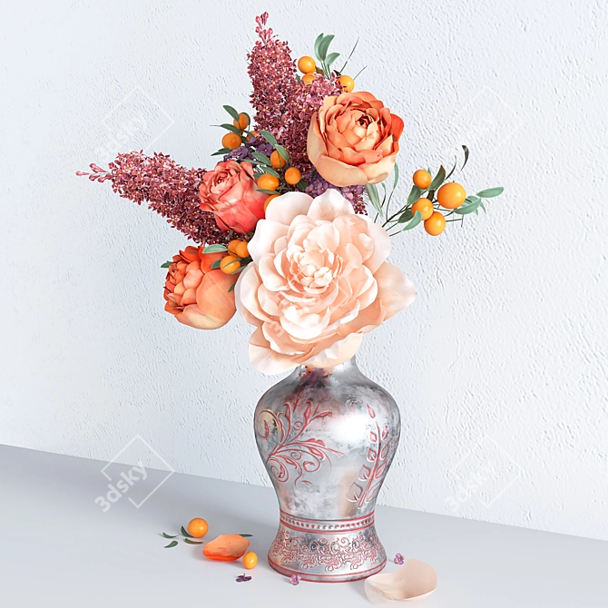 Spring Blossom Bouquet 3D model image 5