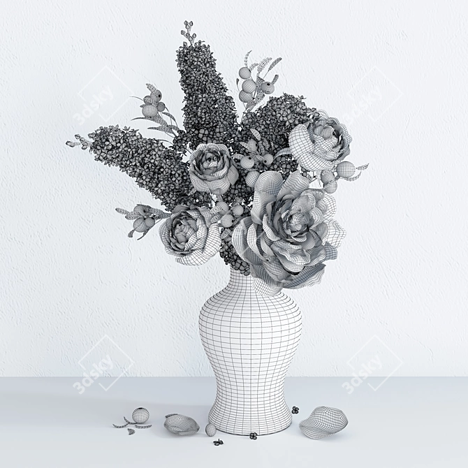 Spring Blossom Bouquet 3D model image 8