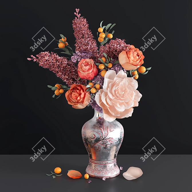 Spring Blossom Bouquet 3D model image 1