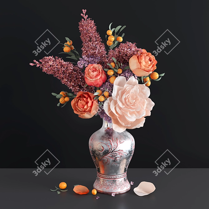 Spring Blossom Bouquet 3D model image 2