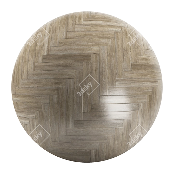 Premium Parquet Flooring: Standard & Herringbone Patterns 3D model image 2