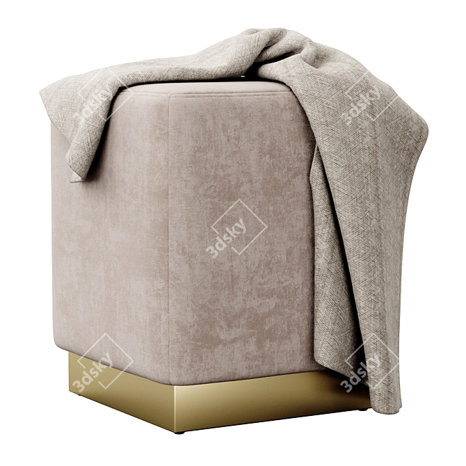 Luxurious Jax Velvet Ottoman: Meridian's Finest 3D model image 2