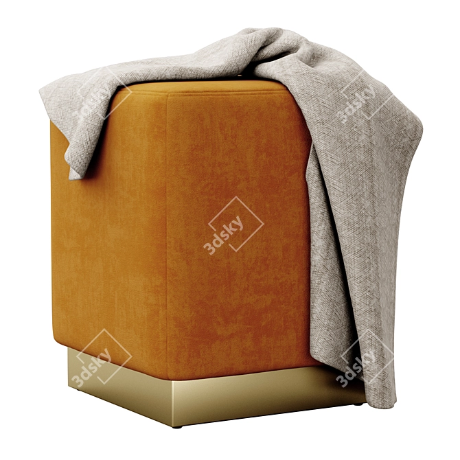 Luxurious Jax Velvet Ottoman: Meridian's Finest 3D model image 3