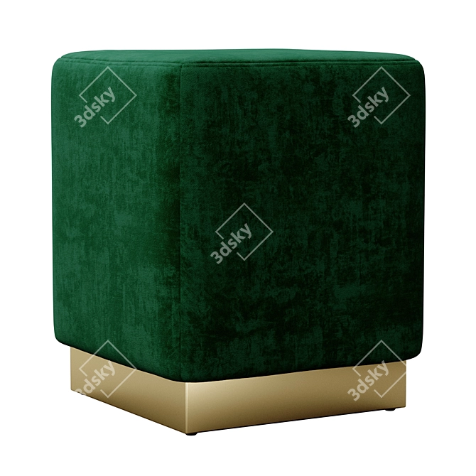 Luxurious Jax Velvet Ottoman: Meridian's Finest 3D model image 4