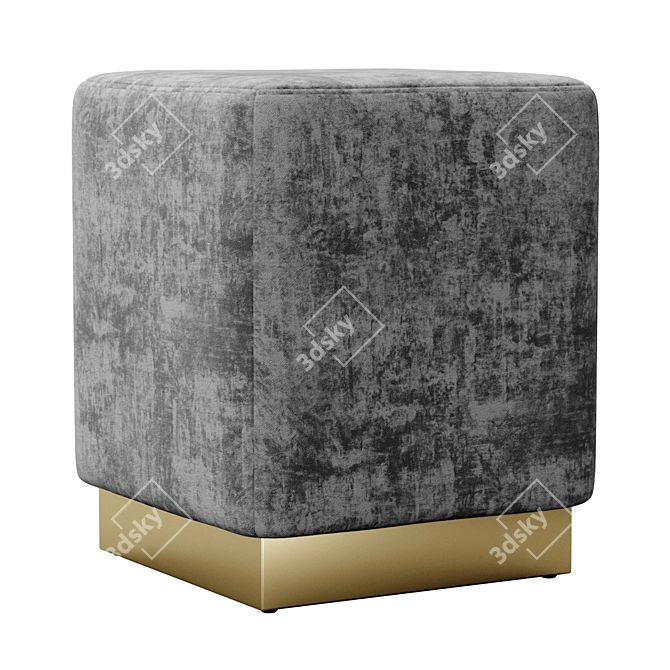 Luxurious Jax Velvet Ottoman: Meridian's Finest 3D model image 5