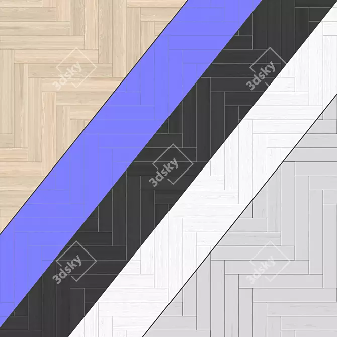 Premium Parquet: Standard & Herringbone Patterns, 12 Planks 3D model image 4