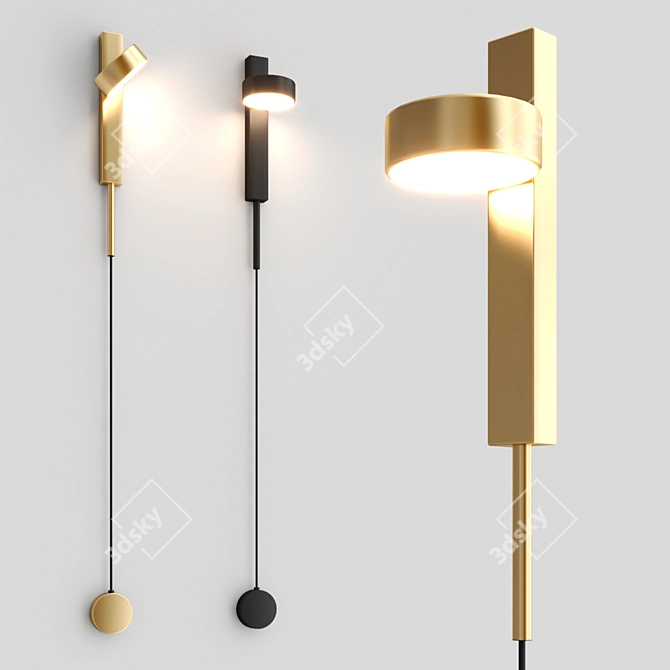 Elegant Wall Lamp: Illuminate your space 3D model image 1