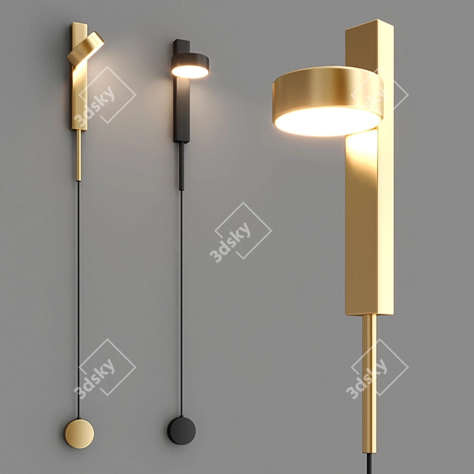 Elegant Wall Lamp: Illuminate your space 3D model image 2