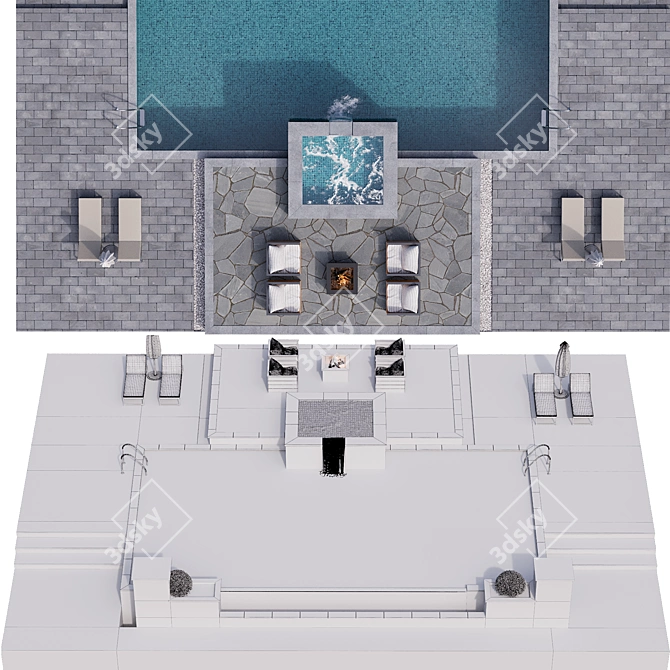 Modern Pool Design: 14x19 M2 3D model image 4