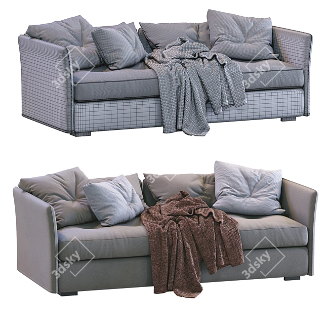 Modern 7-Piece Sofa Set 3D model image 5